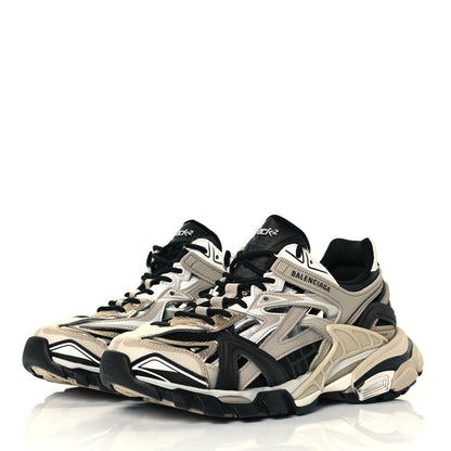 Balenciaga Rubber Mesh Bi-Color Womens Track.2 Open Sneakers 38 Beige Black 2 of 8