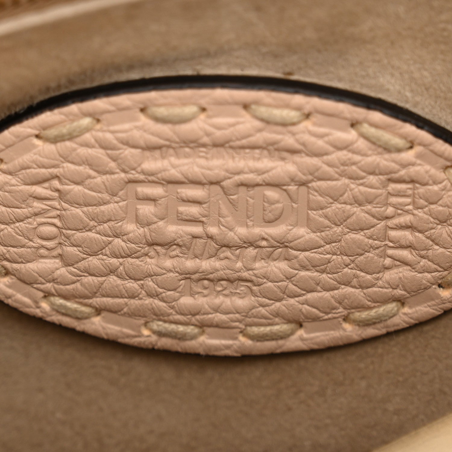 Fendi Cuoio Romano Selleria Mini Peekaboo Iconic Satchel Rosa Plaster 6 of 10