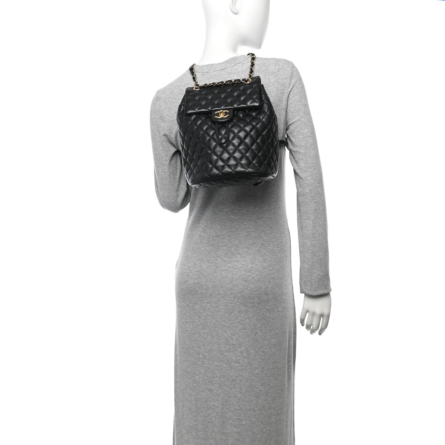 Chanel Calfskin Quilted Small Urban Spirit Backpack Black 2 of 10