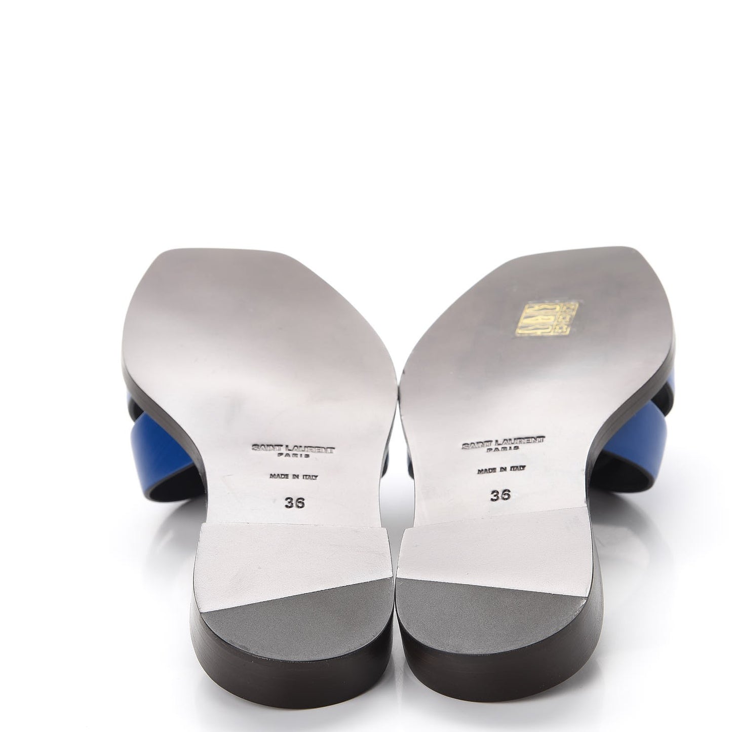 Calfskin Nu Pied 05 Slide Sandal 36 Blue Majorelle