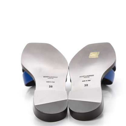 Saint Laurent Calfskin Nu Pied 05 Slide Sandal 36 Blue Majorelle 5 of 9
