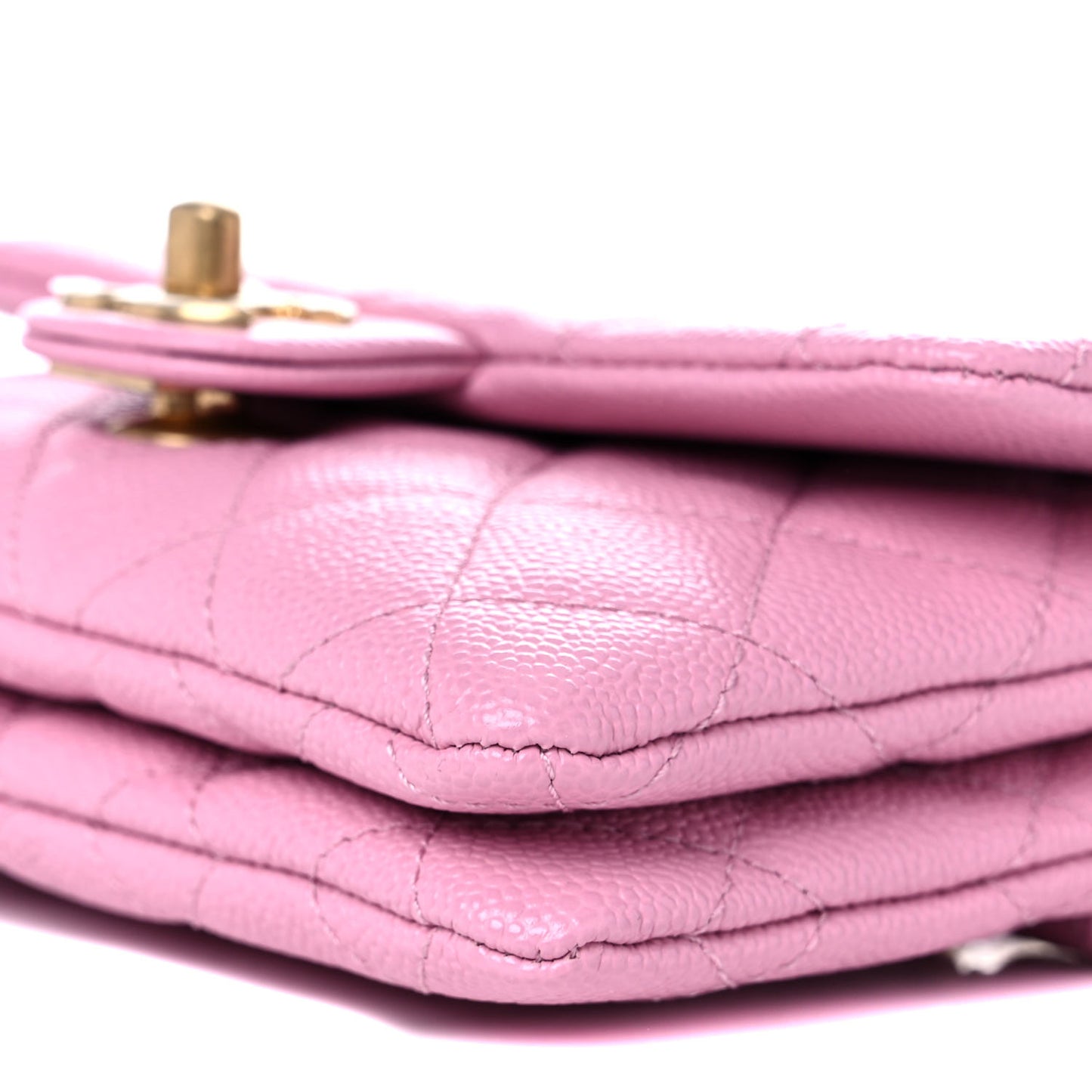 Shiny Caviar Pick Me Up Flap Belt Bag Pink