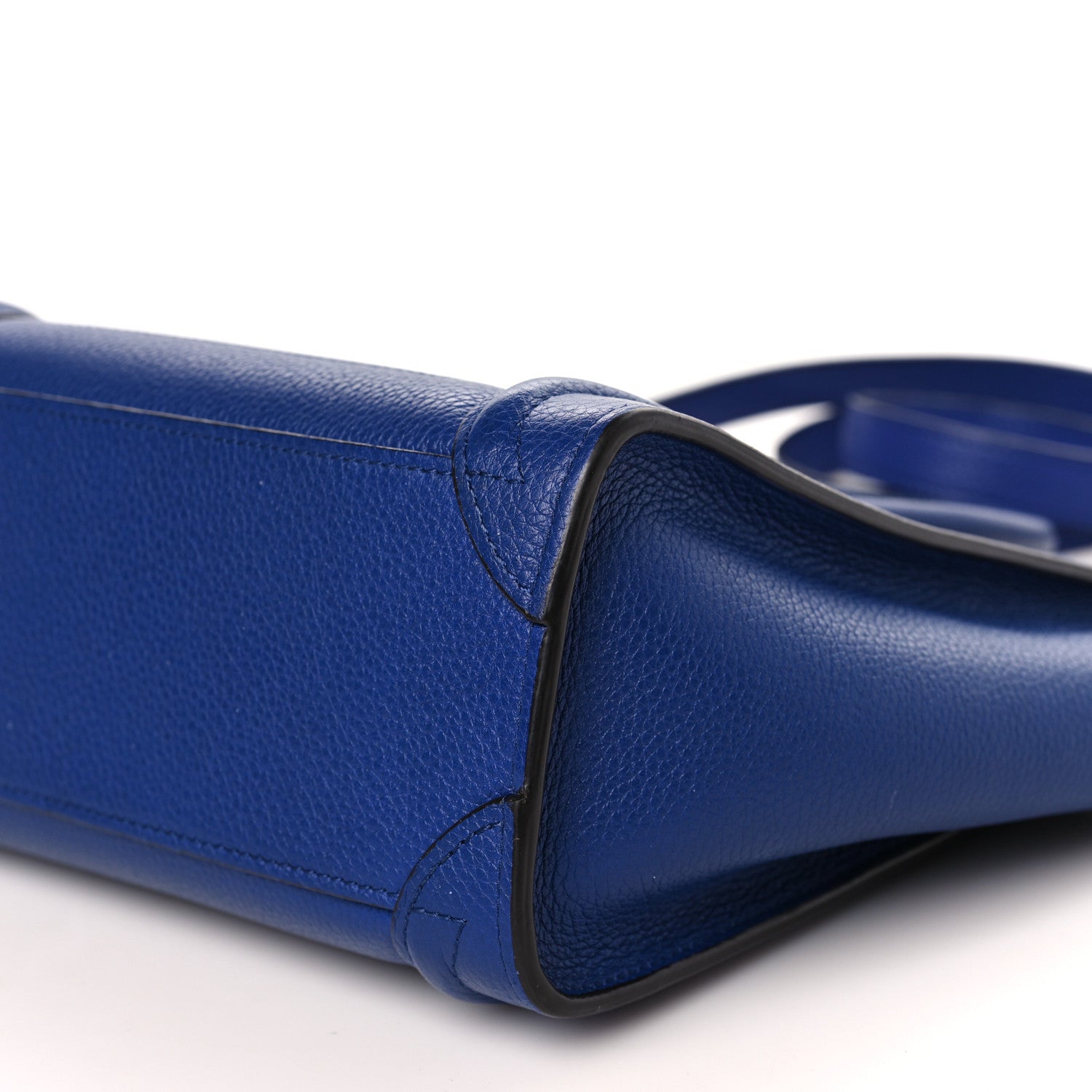 Celine Drummed Calfskin Nano Luggage Indigo 8 of 8