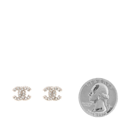 Chanel Crystal CC Earrings Silver 2 of 4