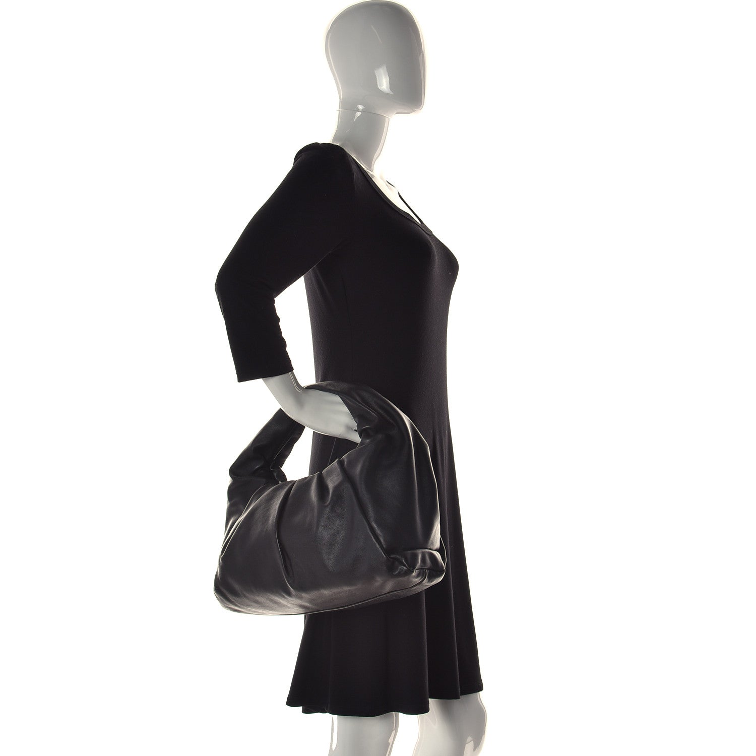 Bottega Veneta Smooth Butter Calfskin Small The Shoulder Pouch Black 2 of 9