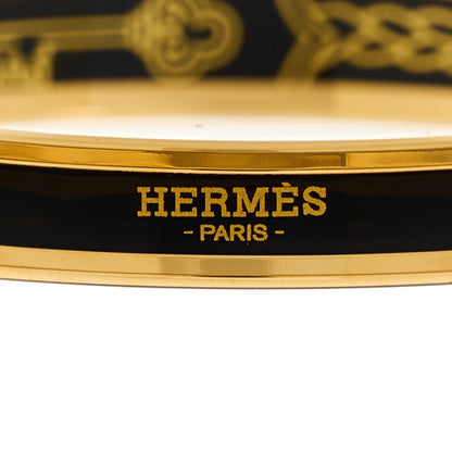 Hermes Enamel Printed Narrow Sellier Bracelet 70 Black 4 of 5
