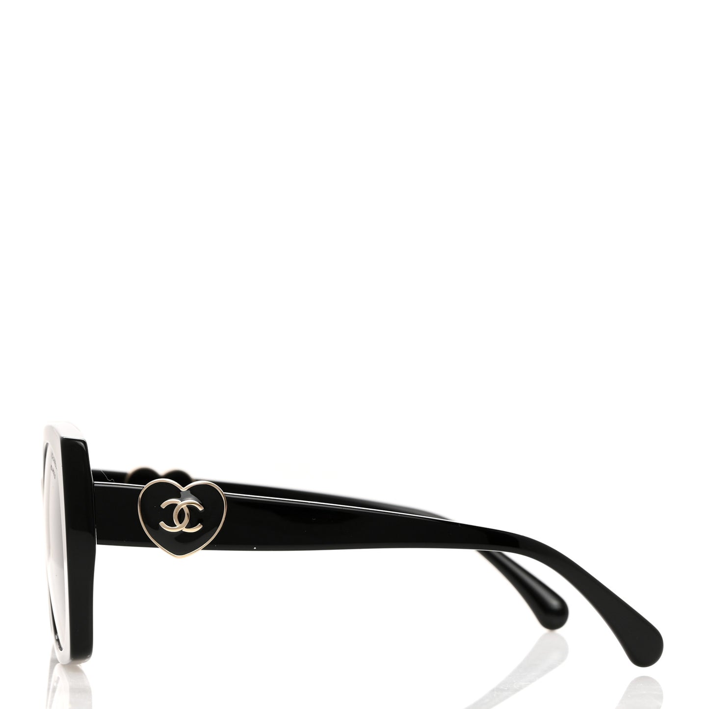 Acetate Square CC Heart Sunglasses 5519 Black