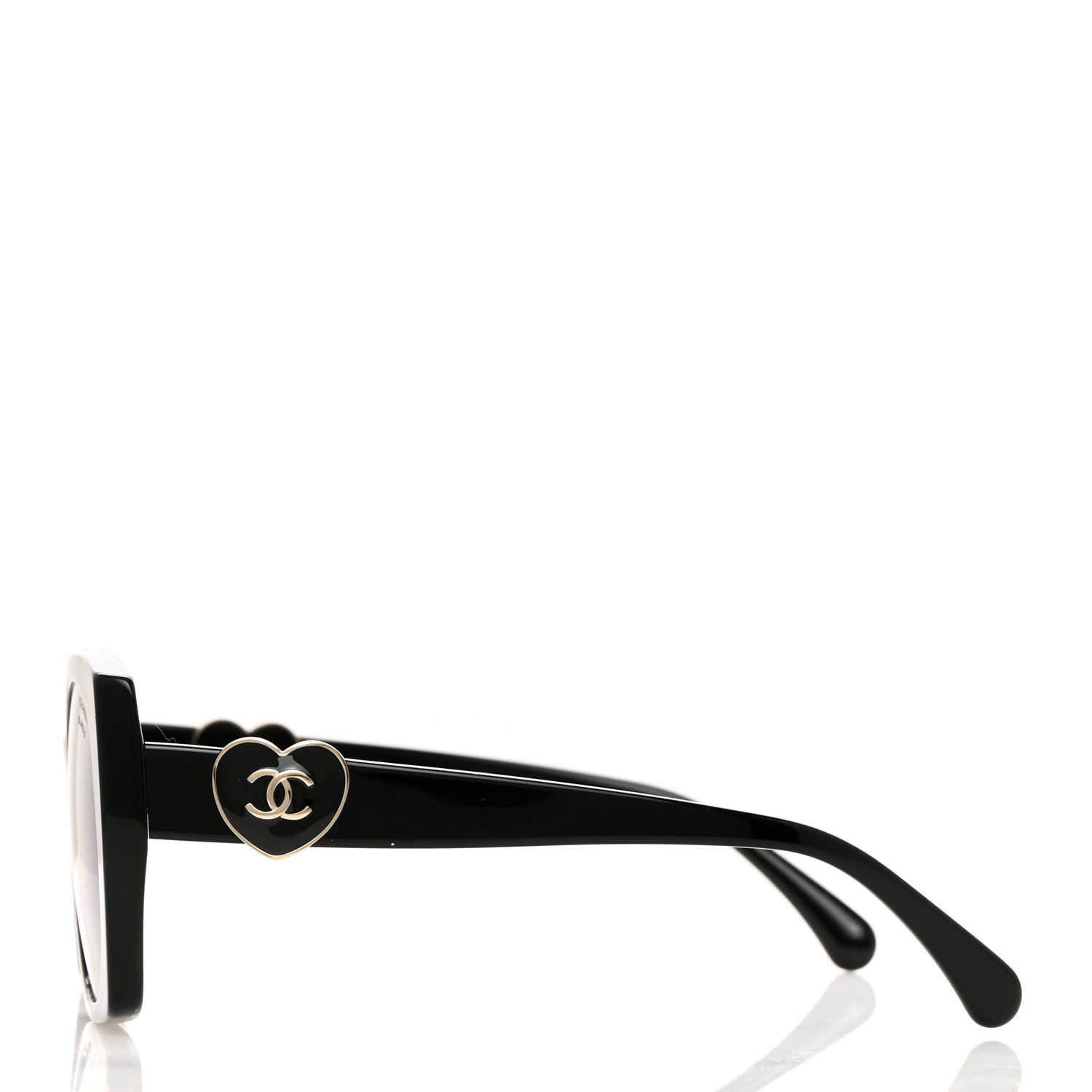 Chanel Acetate Square CC Heart Sunglasses 5519 Black 3 of 8