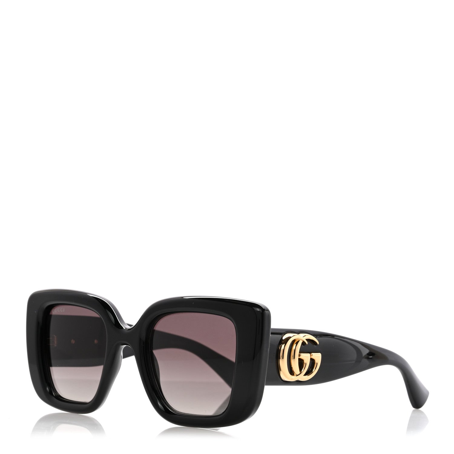 Gucci Acetate Square GG Marmont Logo Sunglasses GG1975S Black 1 of 7