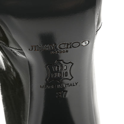 Jimmy Choo Patent Hallie Tall Boots 37 Black 6 of 7