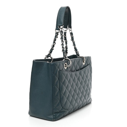 Chanel Caviar Quilted Grand Shopping Tote GST Blue 2 of 18