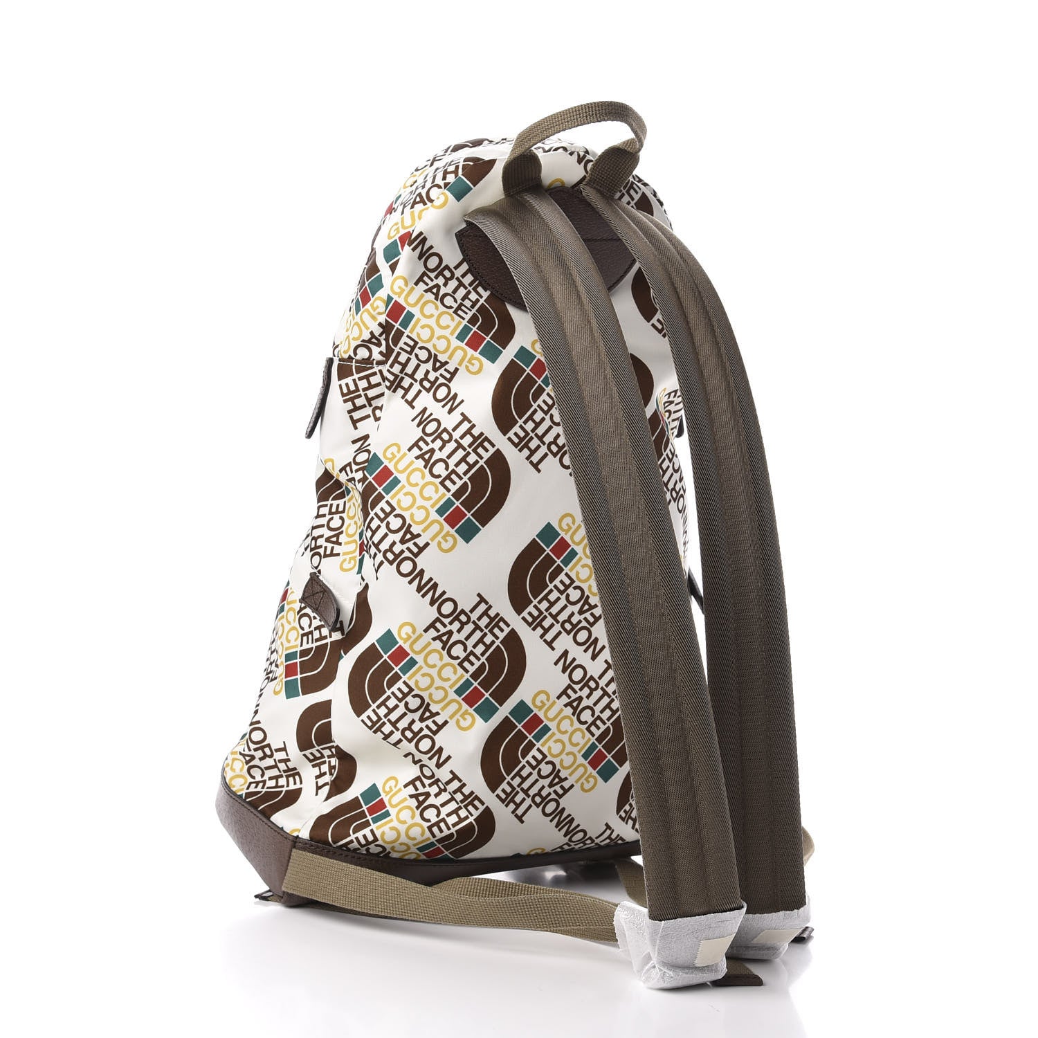 Gucci X THE NORTH FACE Econyl Nylon Medium Backpack Brown White 2 of 10