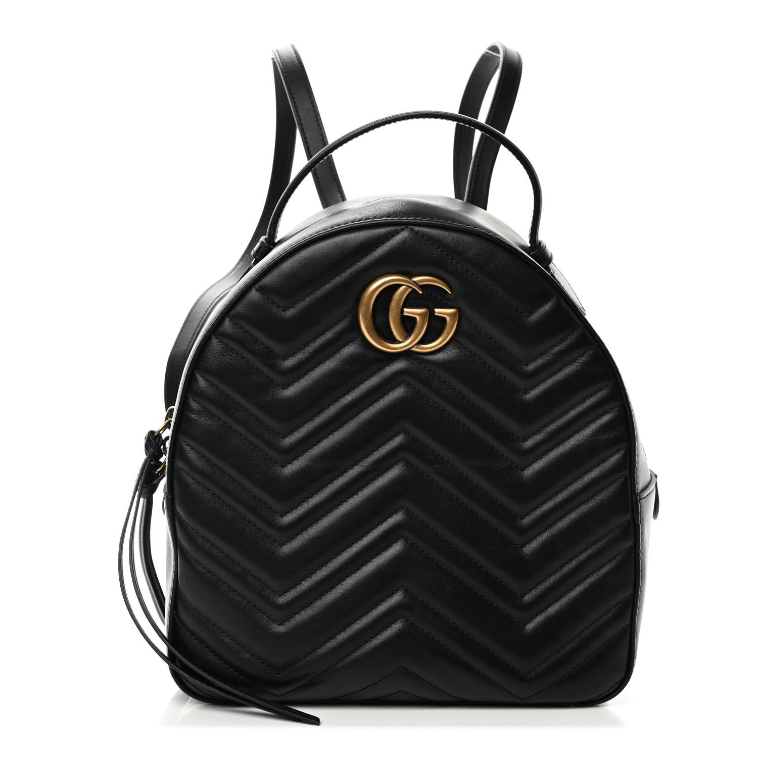 Gucci Calfskin Matelasse GG Marmont Dome Backpack Black 1 of 4