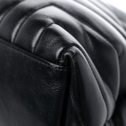 Saint Laurent Calfskin Y Quilted Monogram MonochromeMedium Loulou Chain Satchel Black 12 of 18
