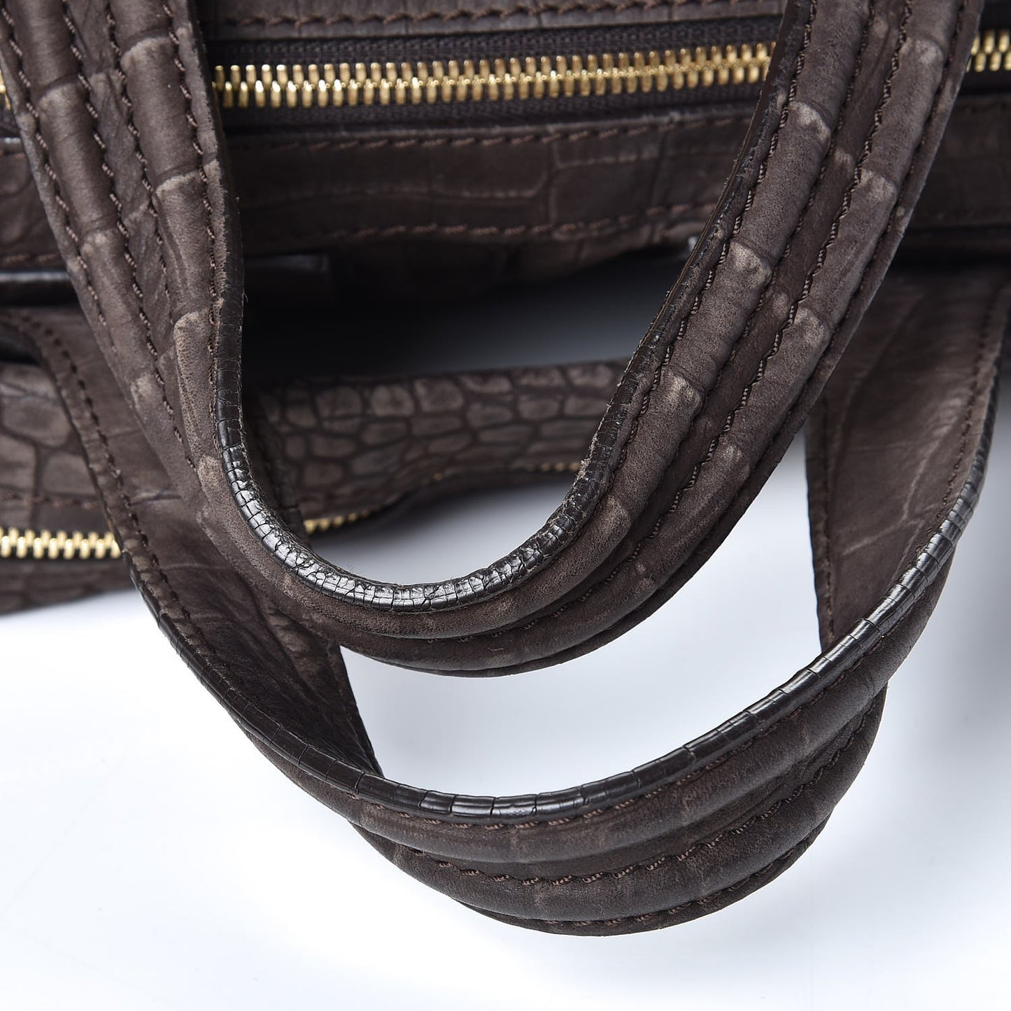 Nubuck Crocodile Embossed Medium Nightingale Dark Brown