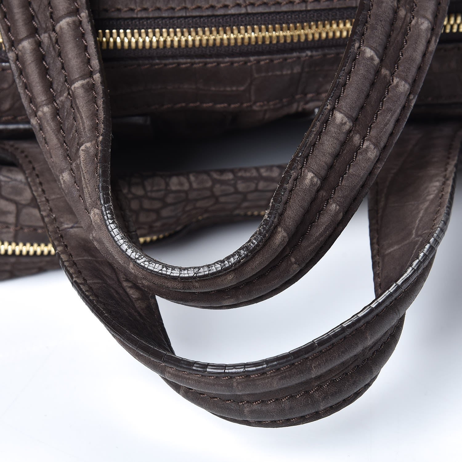 Givenchy Nubuck Crocodile Embossed Medium Nightingale Dark Brown 12 of 13