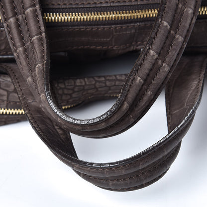 Givenchy Nubuck Crocodile Embossed Medium Nightingale Dark Brown 12 of 13