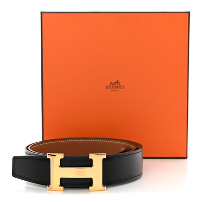 Hermes Box Togo 32mm H Belt 85 Black Gold 6 of 6