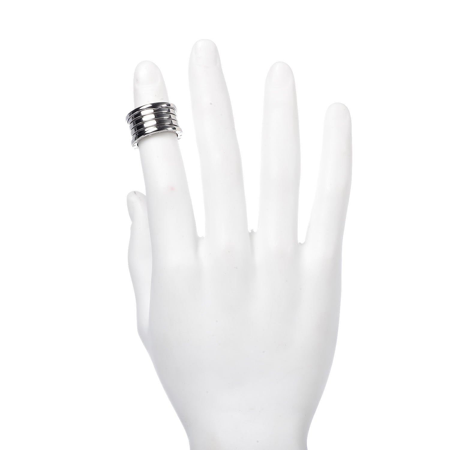 Bulgari 18K White Gold B.Zero1 Five-Band XX Anniversary Ring 55 7.25 2 of 5