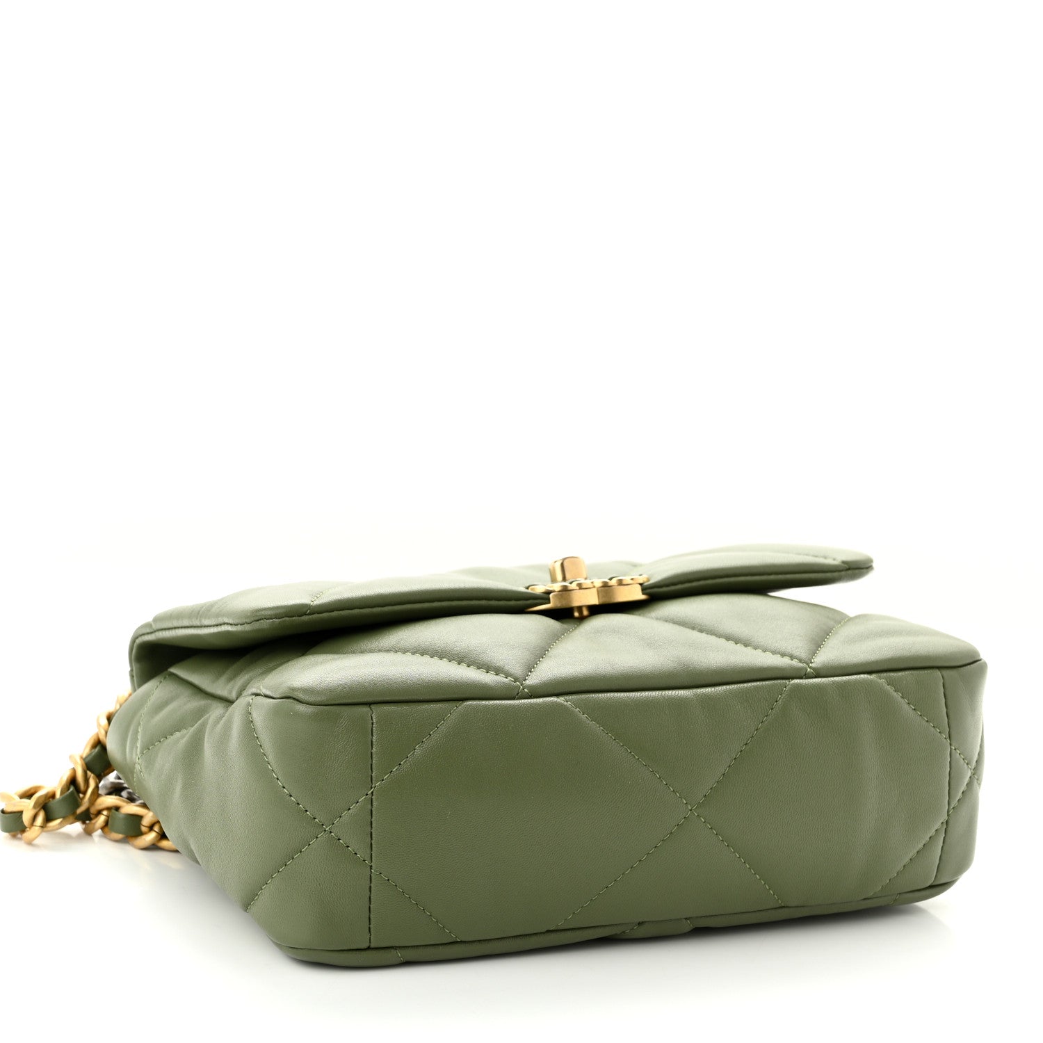 Chanel Lambskin Quilted Medium Chanel 19 Flap Green 3 of 10