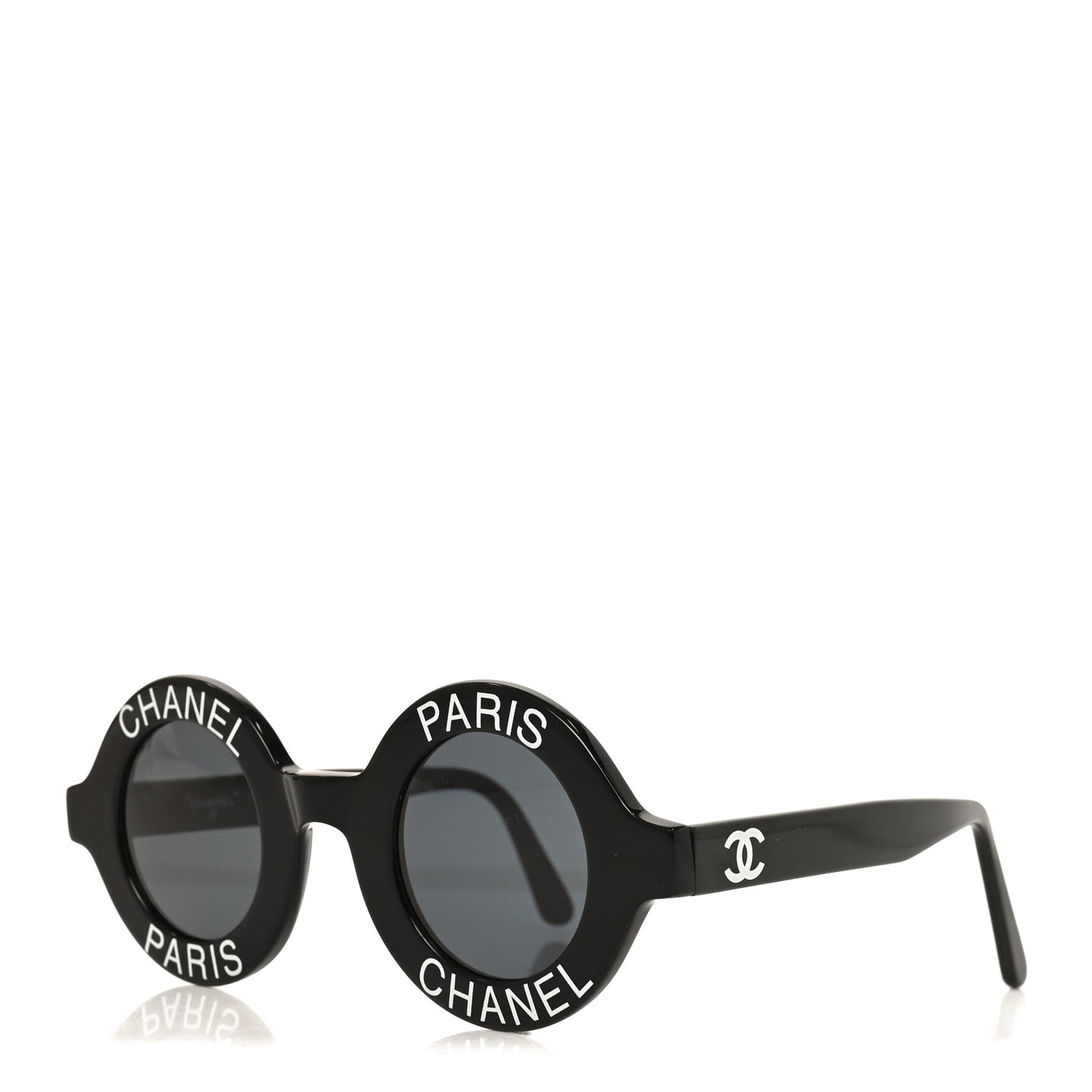 Round 01945 94305 Sunglasses Black White