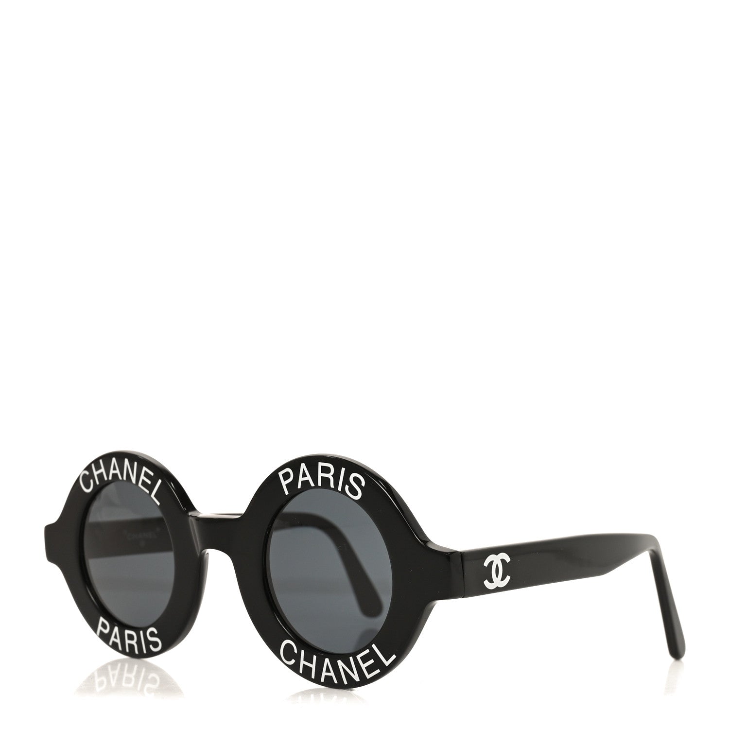 Chanel Round 01945 94305 Sunglasses Black White 1 of 7