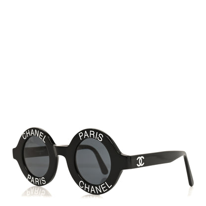 Chanel Round 01945 94305 Sunglasses Black White 1 of 7