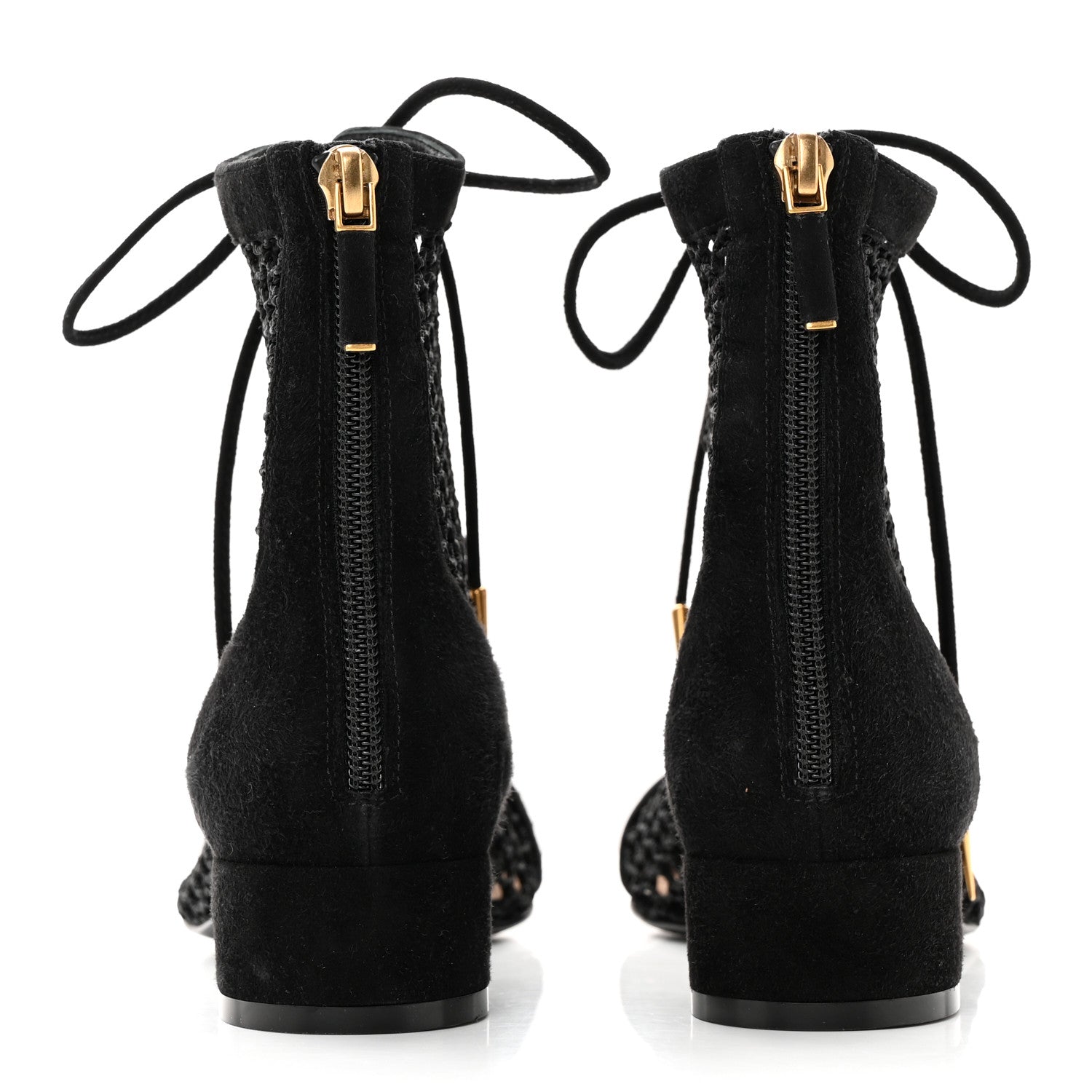 Christian Dior Suede Laminated Resille Naughtily-D 30mm Ankle Boots 36 Black Gold 5 of 13