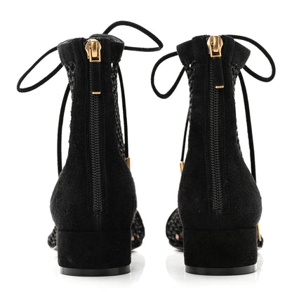 Christian Dior Suede Laminated Resille Naughtily-D 30mm Ankle Boots 36 Black Gold 5 of 13