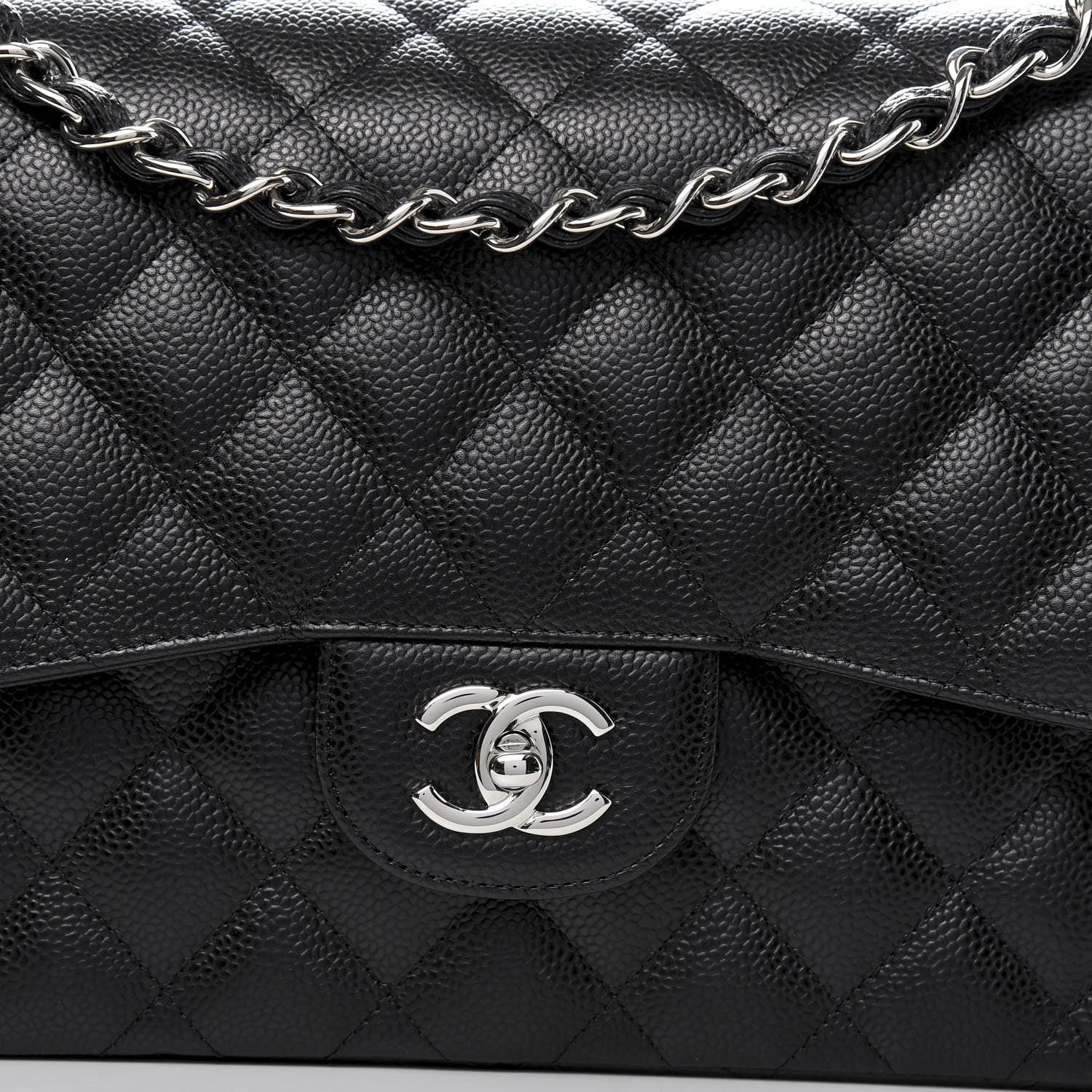 Chanel Caviar Quilted Jumbo Double Flap Black 10 of 11