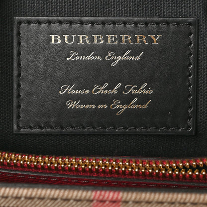 Burberry House Check Grainy Calfskin Medium Banner Tote Russet Red 7 of 10