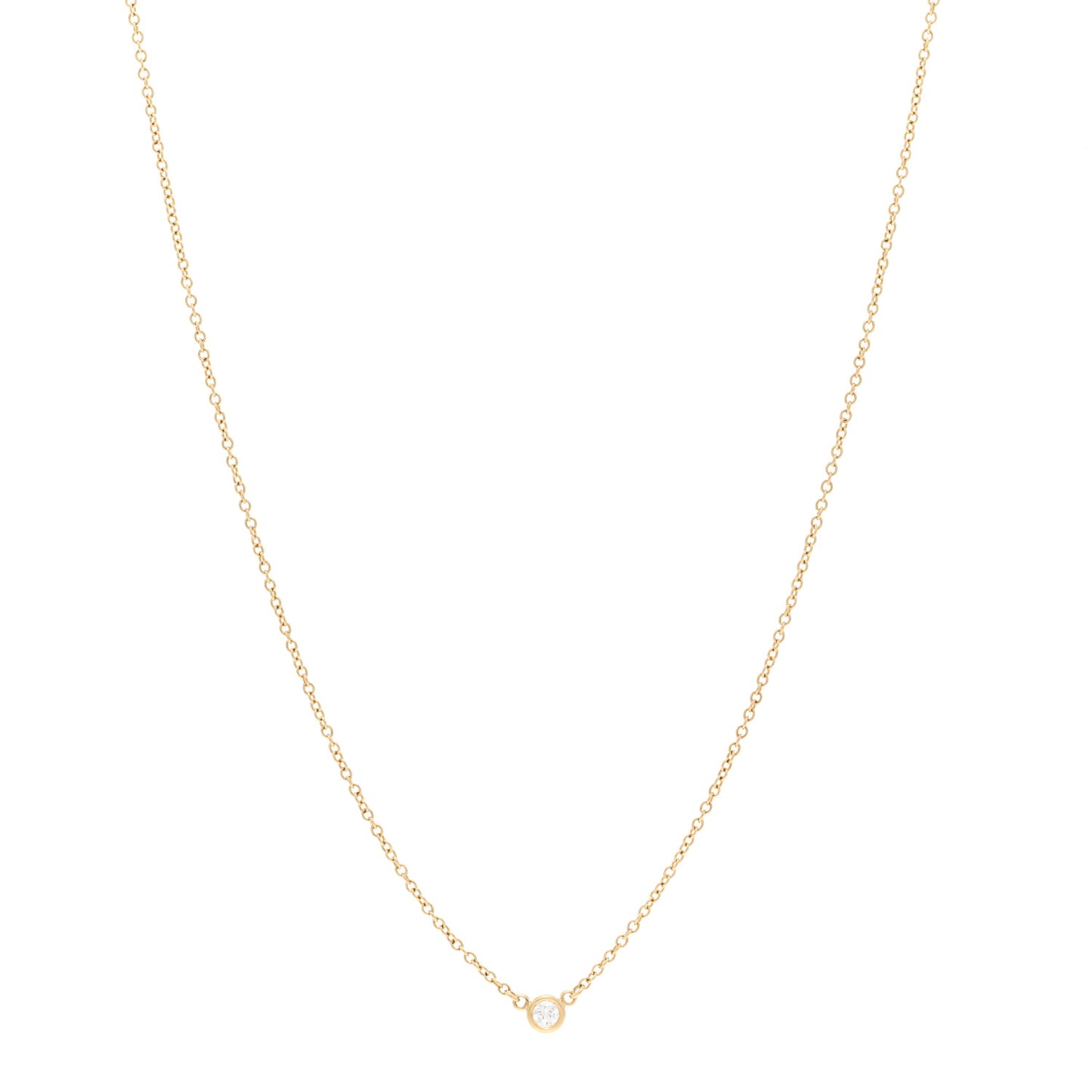18K Yellow Gold Diamond .05ct Elsa Peretti Diamonds by the Yard Pendant Necklace