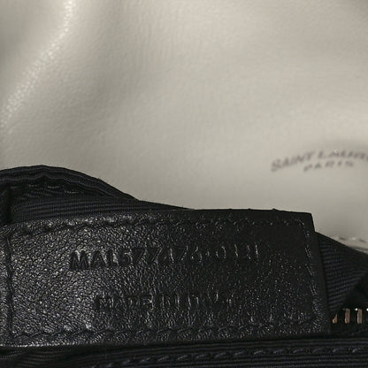 Saint Laurent Lambskin Quilted Small Loulou Puffer Monogram Chain Satchel Blanc Vintage 7 of 9