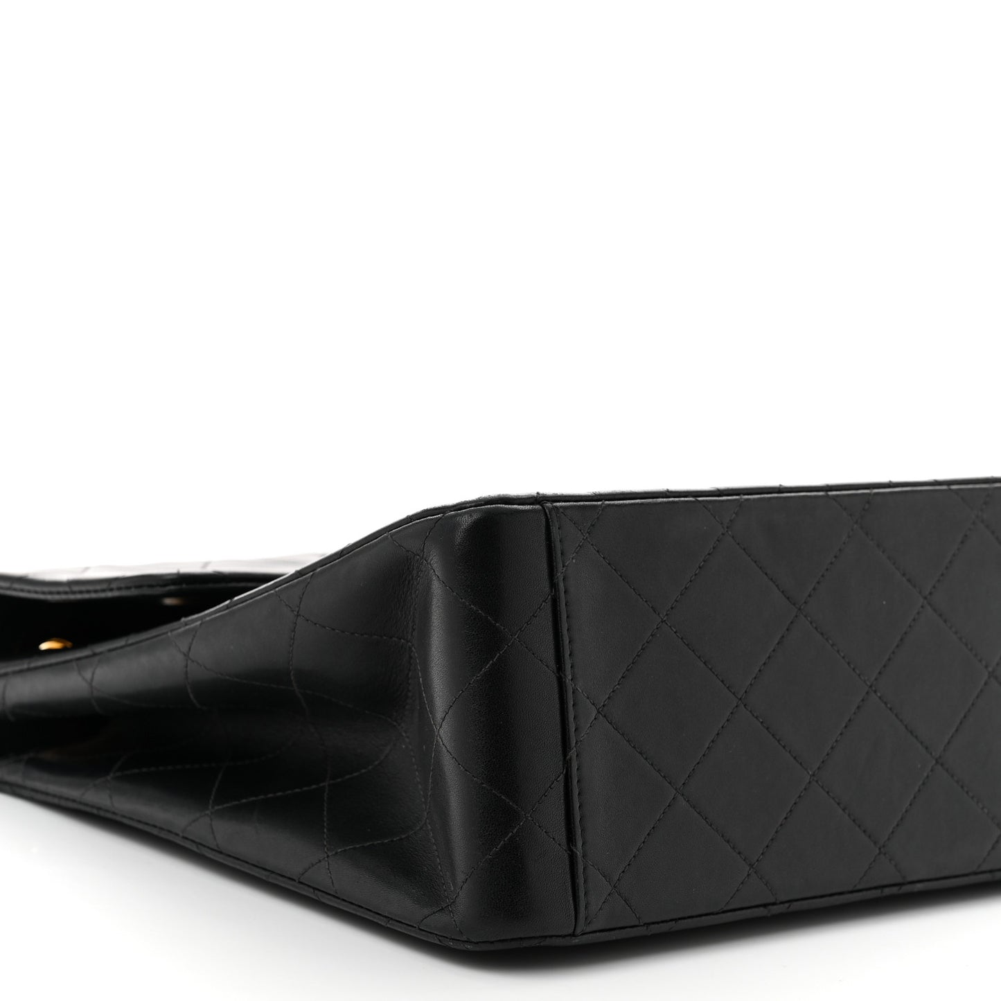 Lambskin Quilted XL Jumbo Single Flap Black