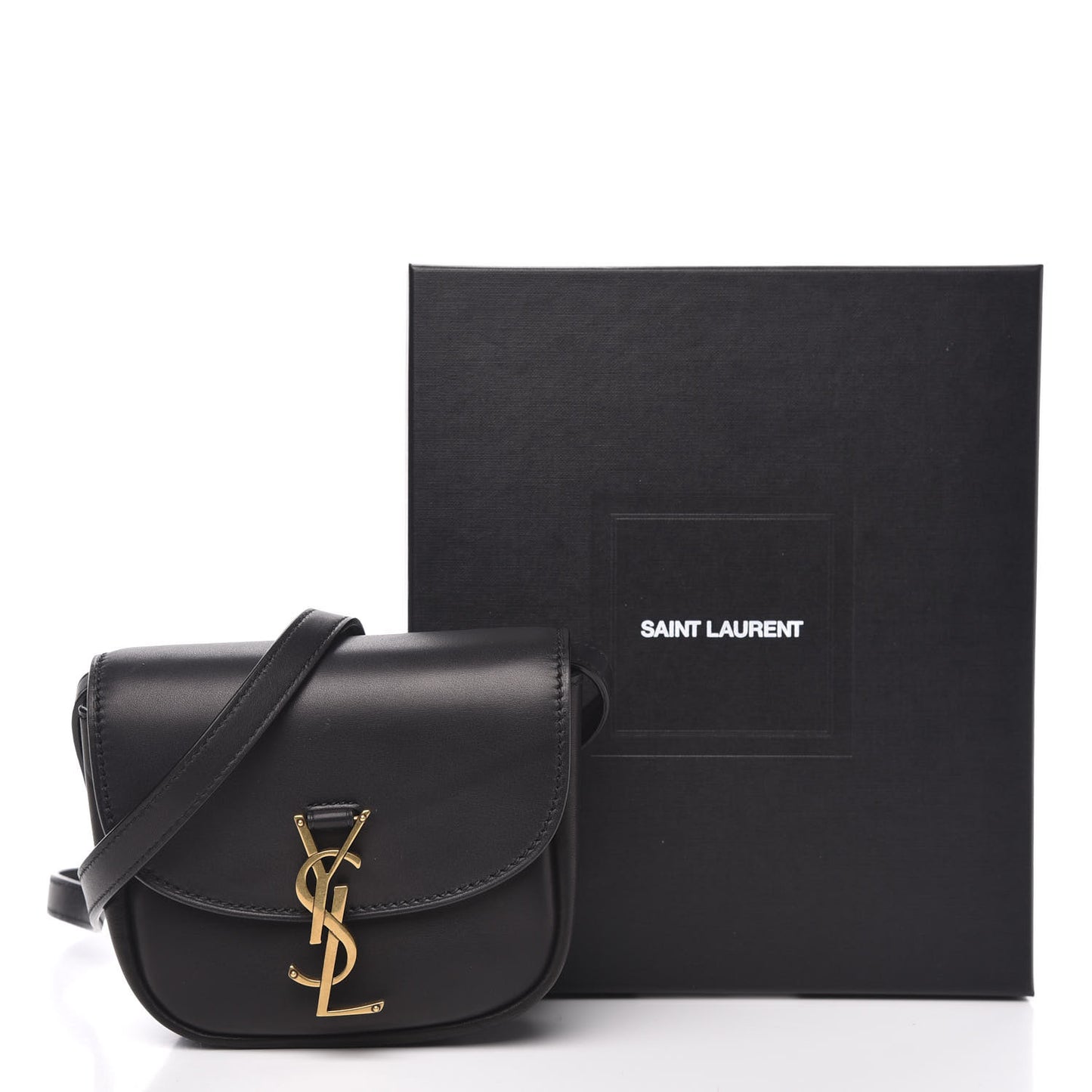 Smooth Calfskin Mini Classic Monogram Kaia Satchel Black