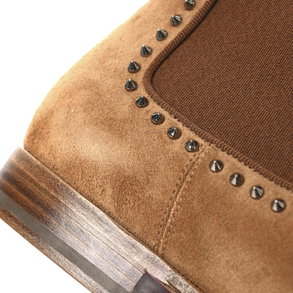 Christian Louboutin Crosta Spike Mens Cloo Chelsea Boots 42 Cinnamon 11 of 12