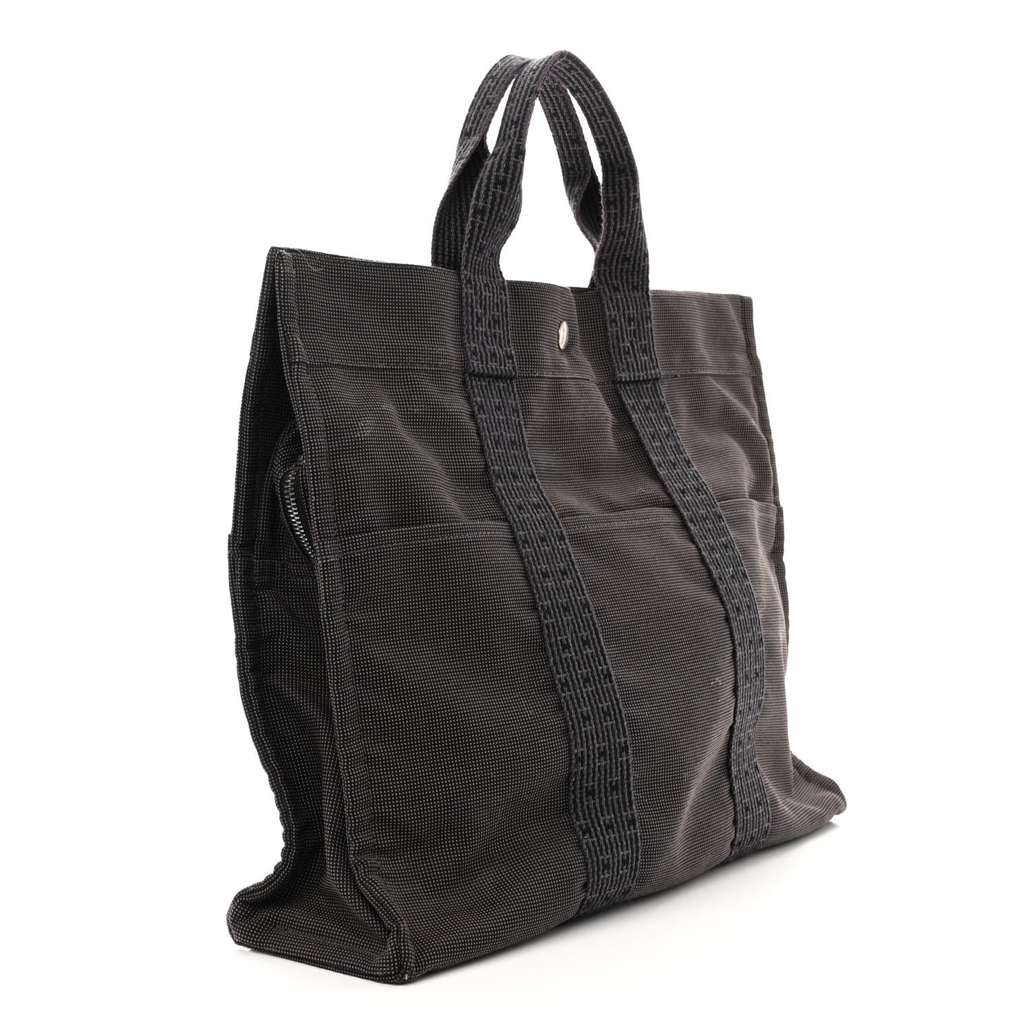 Hermes Canvas Herline Tote GM Grey 3 of 9