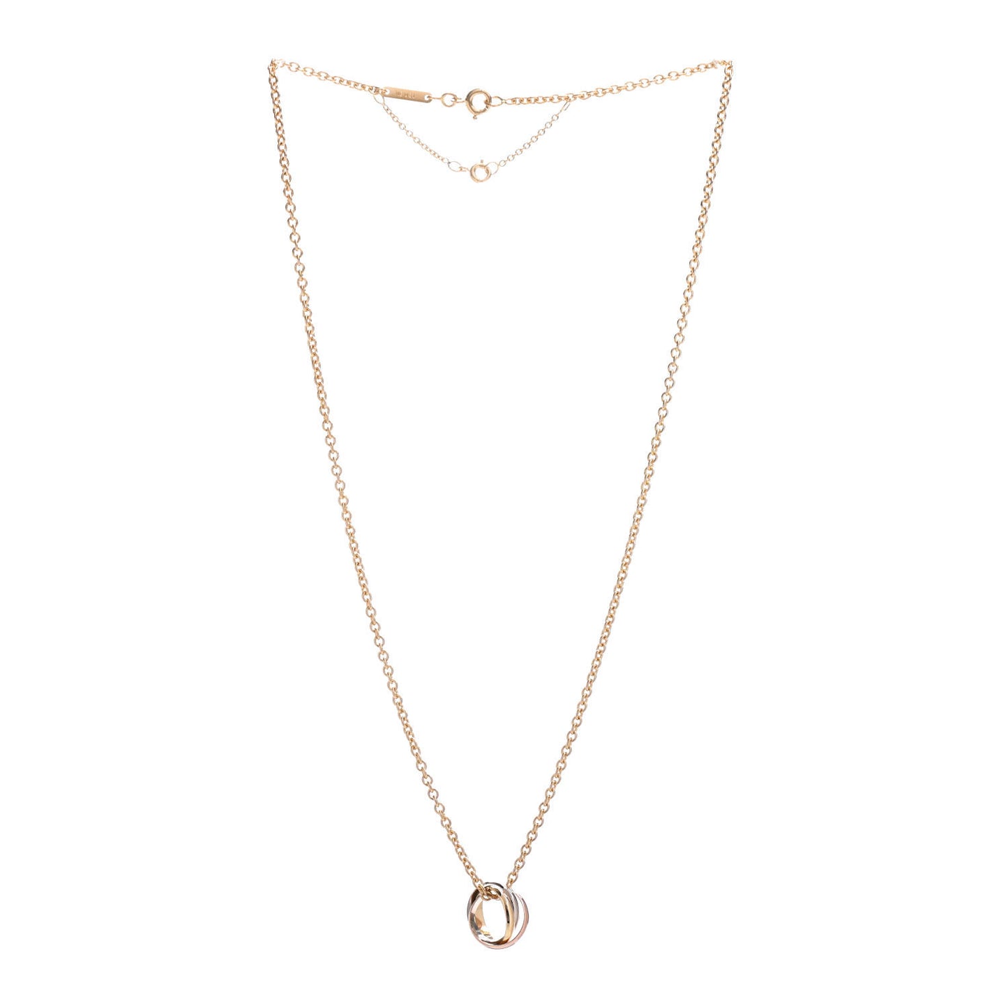 18K Pink Yellow White Gold Baby Trinity Pendant Necklace