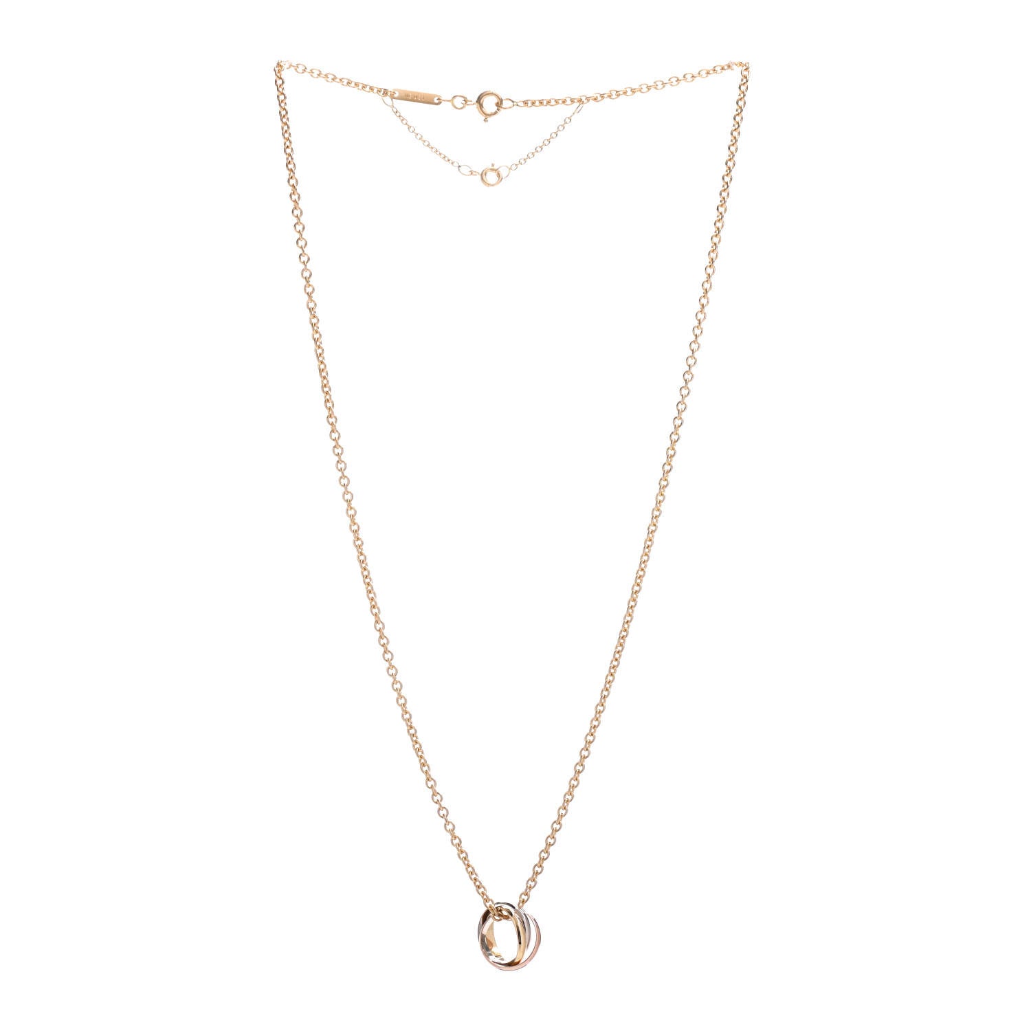 Cartier 18K Pink Yellow White Gold Baby Trinity Pendant Necklace 3 of 4