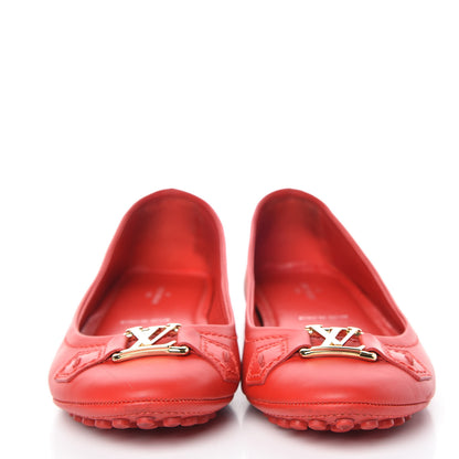 Louis Vuitton Calfskin Oxford Ballerina Flats 37 Red 2 of 16