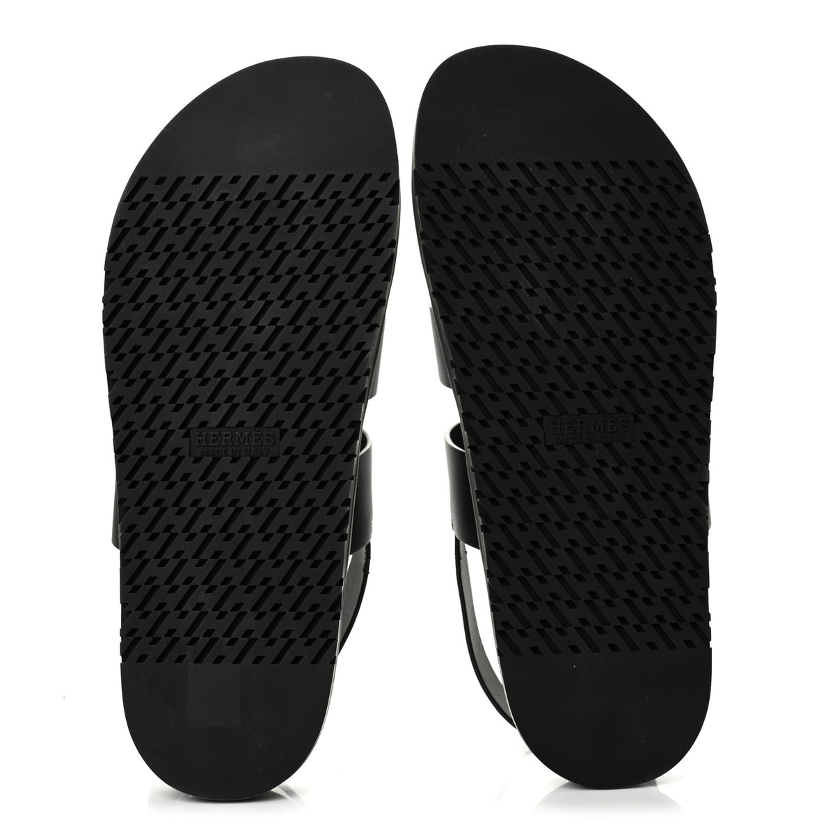 Hermes Calfskin Mens Genius Sandals 44 Black 6 of 11