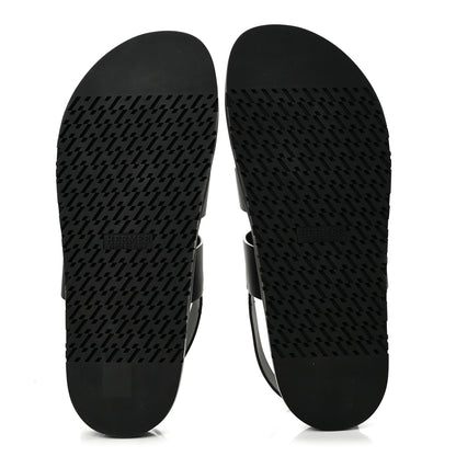 Hermes Calfskin Mens Genius Sandals 44 Black 6 of 11