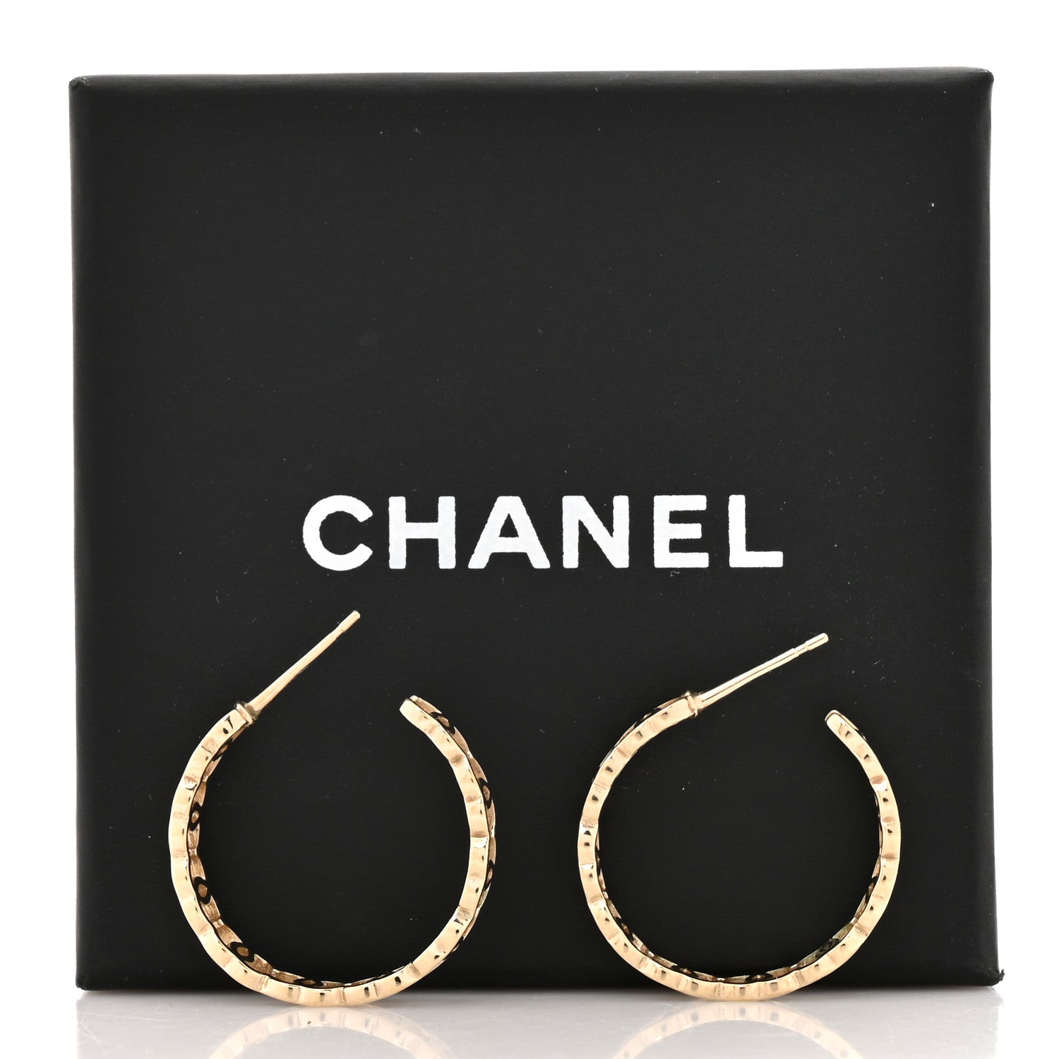 Chanel Metal CC Hoop Earrings Gold 5 of 5