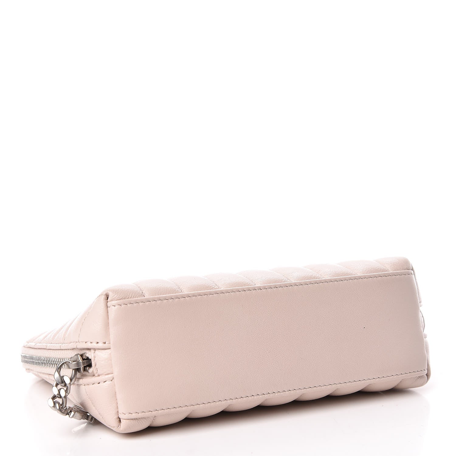 Saint Laurent Lambskin Matelasse Cosmetic Case Washed Light Pink 4 of 11