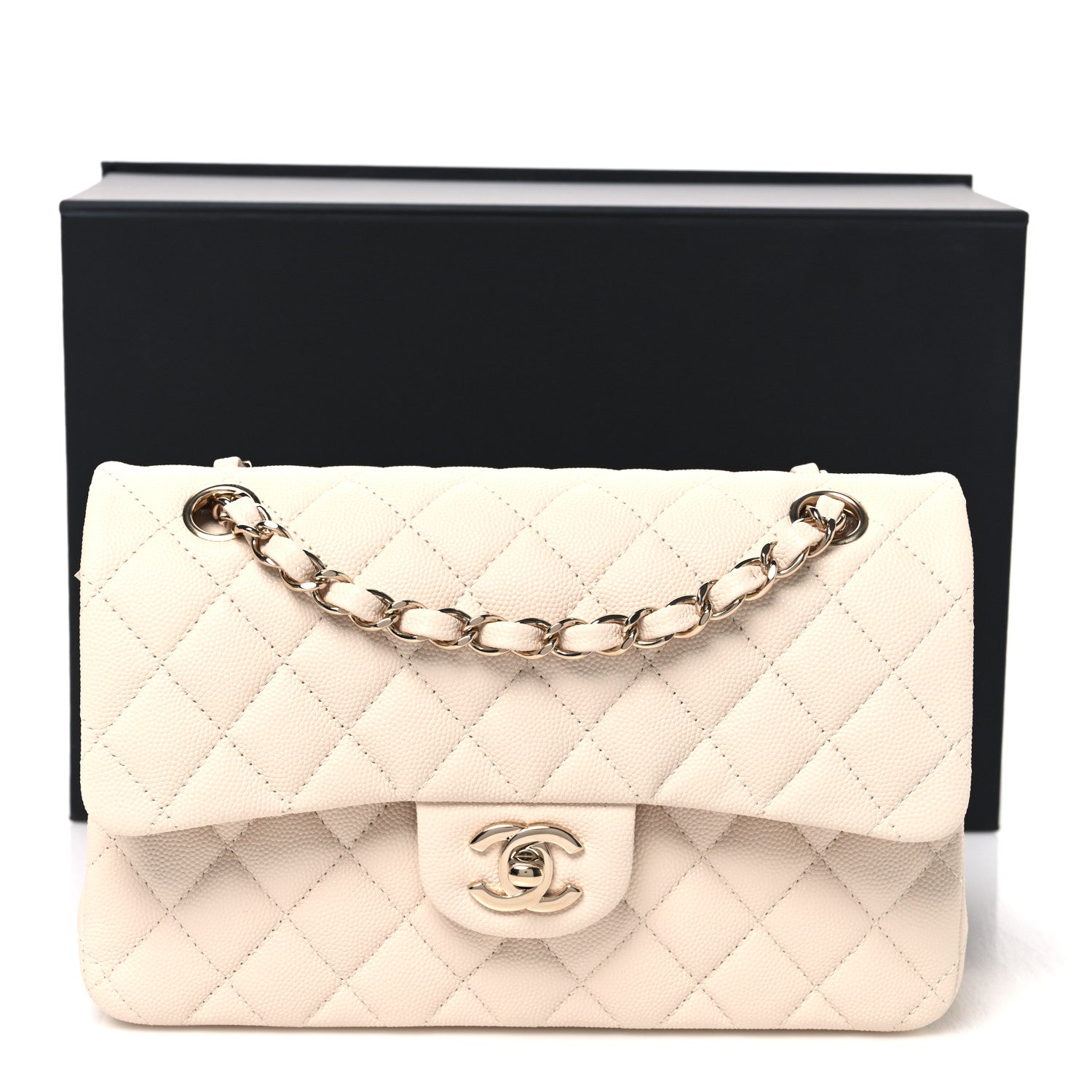 Chanel Caviar Quilted Small Double Flap Light Beige 10 of 10