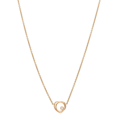 Hermes 18K Rose Gold Diamond TPM Vertige Coeur Necklace SH 1 of 3