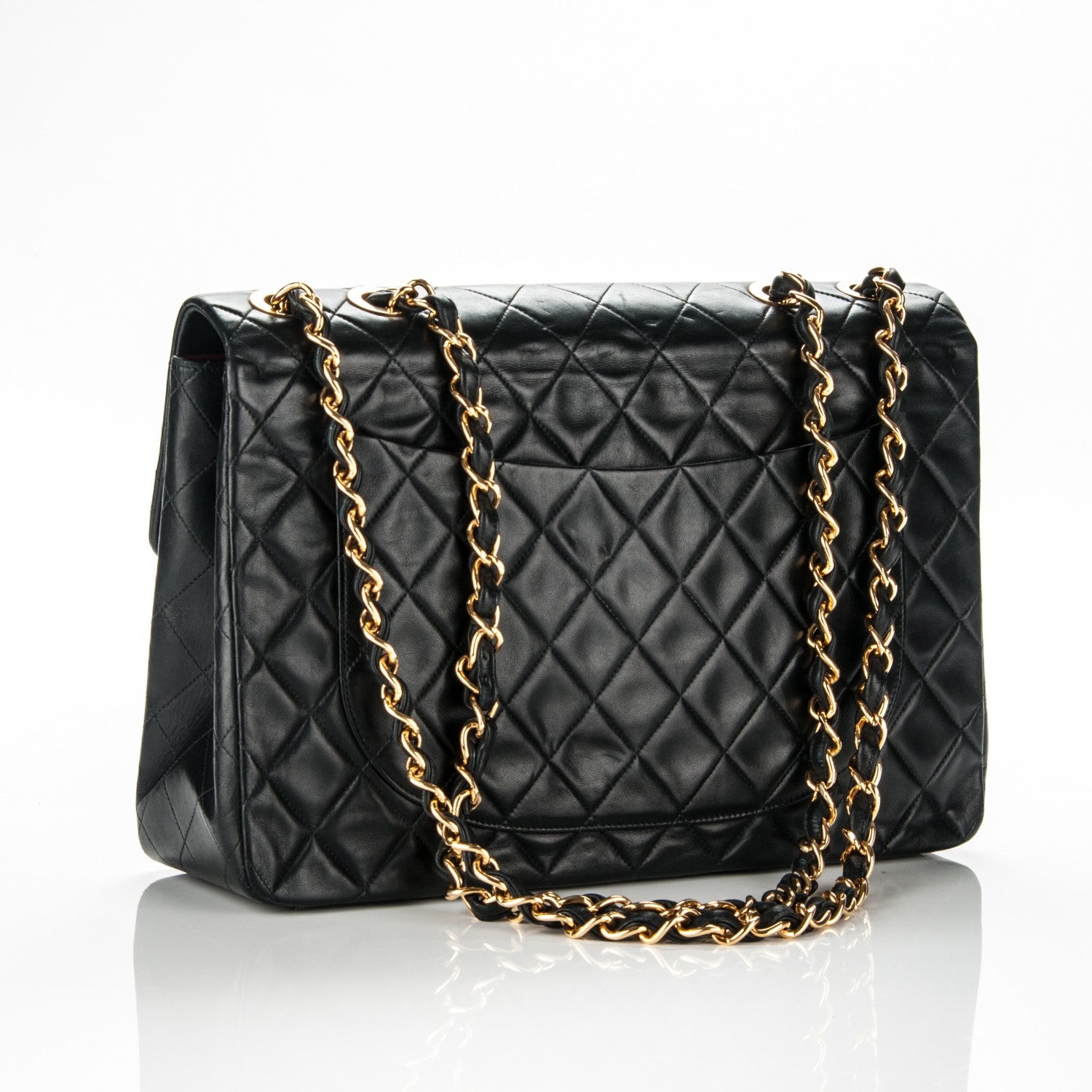Chanel Lambskin Quilted XL Jumbo Single Flap Black 3 of 8