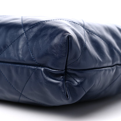 Chanel Shiny Calfskin Quilted Chanel 22 Navy Blue 10 of 10