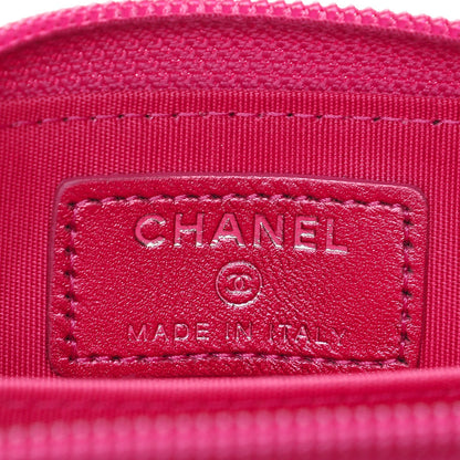Chanel Metallic Patent Quilted Zip Around Boy Coin Purse Wallet Fuchsia 7 of 8