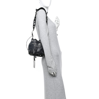 Balenciaga Agneau Arena Le Cagole Bucket Bag XS Black 2 of 10